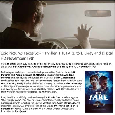 Epic Pictures Takes Sci-Fi Thriller ‘THE FARE’ to Blu-ray and Digital HD November 19th